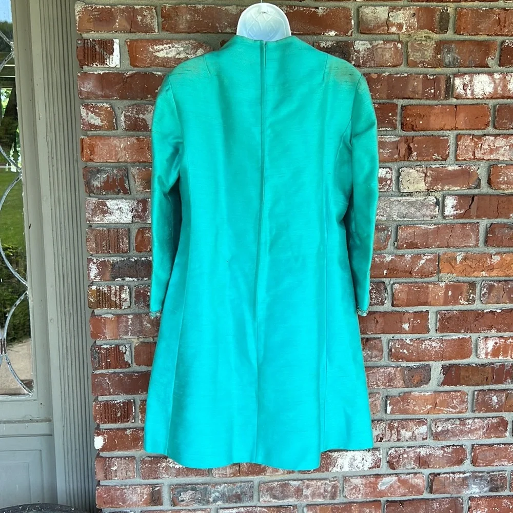 Gus Mayer teal vintage dress size 14 - Picture 3 of 13
